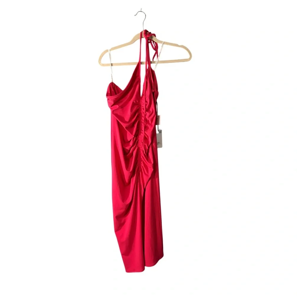 Self-Portrait Ruched Drawstring Jersey Midi Skirt